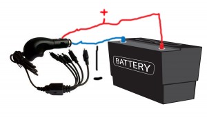 Car Mobile Charger & Battery Diagram